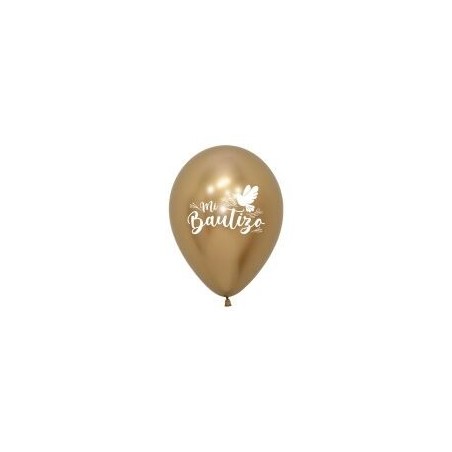 globos mi bautizo oro 12 uds 30 cm R12 UP970 8435525837732