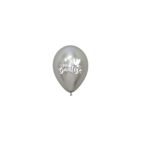 globos mi bautizo plata 12 uds 30 cm R12 UP981 8435525837732