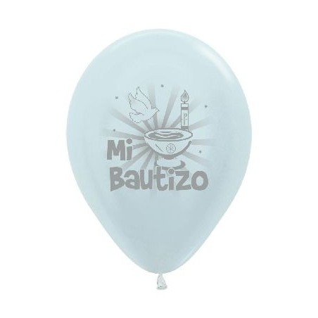 globos blancos decorados mi bautizo 30 cm latex sempertex R12 UTIZ 8435525837732
