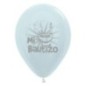 Globos blancos mi bautizo 30 cm latex sempertex