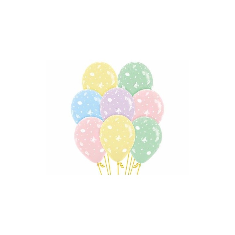 Globos colores pastel para bebe 12 uds 30 cm sempertex