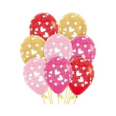 globos metalicos con corazanoes 12 uds 30 cm R12 CORM 8435525837732
