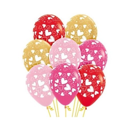 globos metalicos con corazanoes 12 uds 30 cm R12 CORM 8435525837732