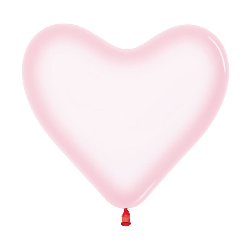 Globos corazones rosa cristal 50 uds 30 cm