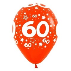 globo 60 cumpleanos de latex 30 cm 12 uds sempertex colores surtidos R12 N60 8435525837732
