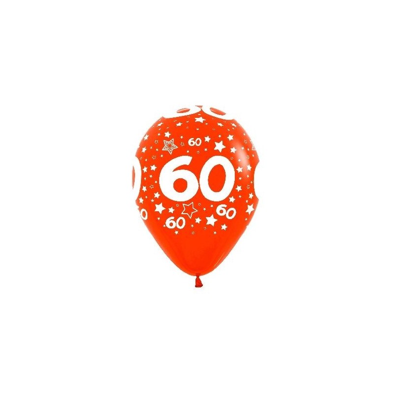 Globo 60 cumpleaños latex 30 cm 12 uds sempertex