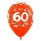 Globo 60 cumpleaños latex 30 cm 12 uds sempertex