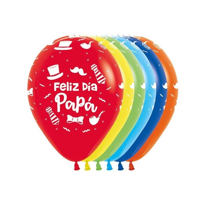 Globos feliz dia papa  latex 12 uds 30 cm