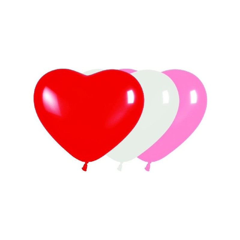 Globos corazones 15 cm 50 uds rojos rosas y blancos