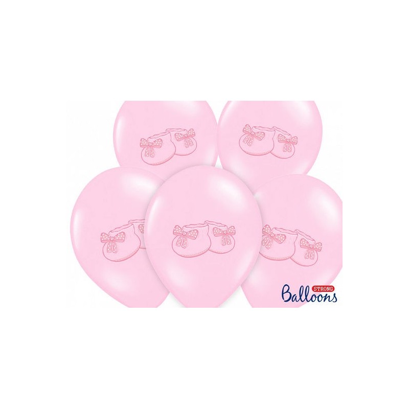 Globos patucos bebe rosas 6 uds 30 cm