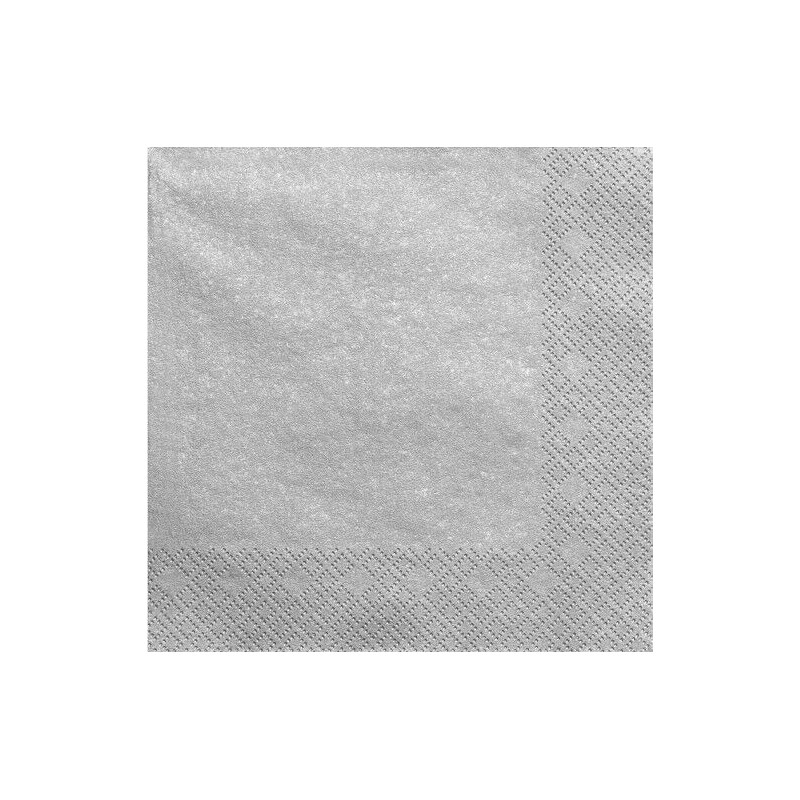 Servilletas cumpleaños Plata 20 uds 33 cm