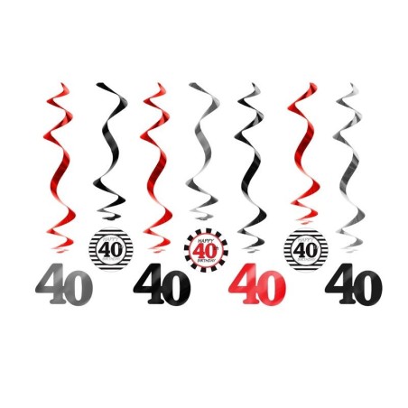 colgantes 40 cumpleanos 60 cm 7 uds para decoracion techo SWID16 8435525837732