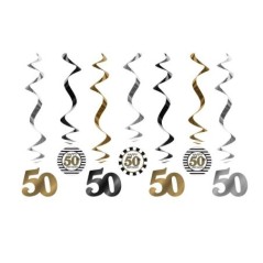 colgantes 50 cumpleanos 60 cm 7 uds para decoracion techo SWID17 8435525837732