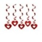 Colgantes espirales con corazones 5 uds de 60 cm