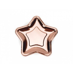 plato estrella rosa dorado 6 uds de 18 cm TPP11 019R 8435525837732