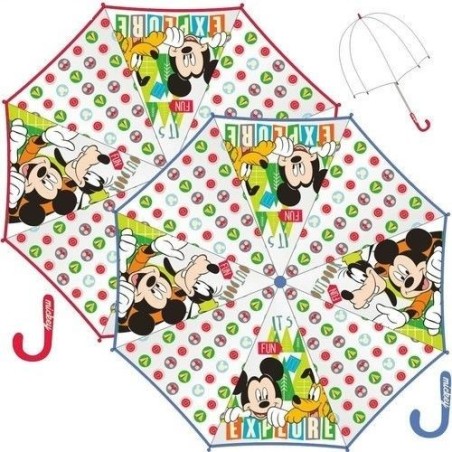 paraguas mickey mouse transparente cupula azul WD8851 8435525837732