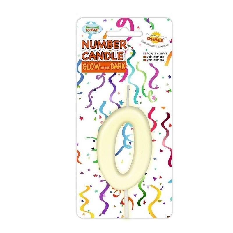 Vela fluorescente numeros 6 cm tarta cumpleaños