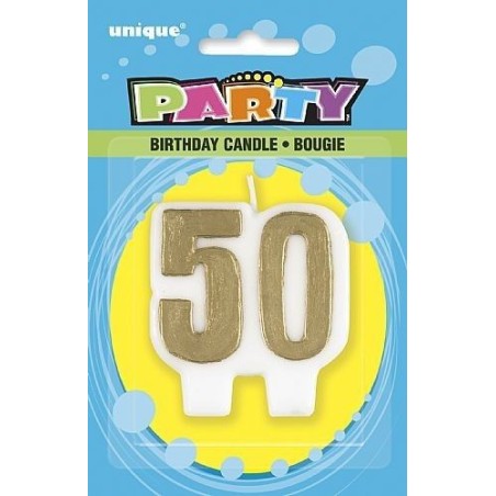 Vela cumpleaños numero 50 oro
