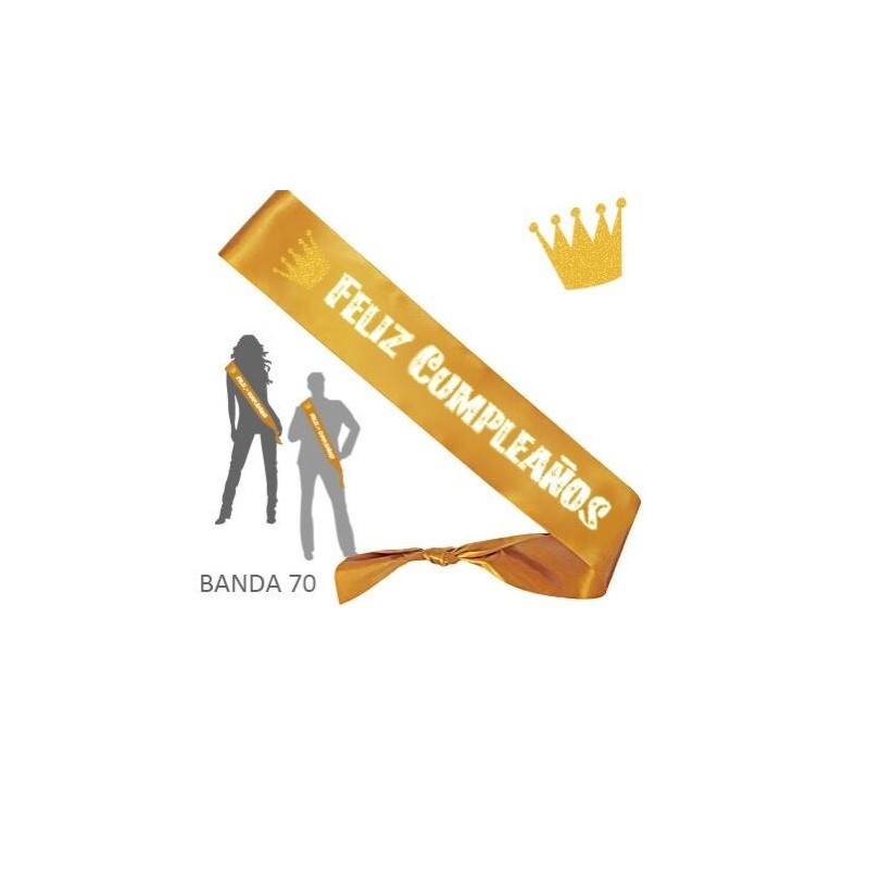 Banda Feliz cumpleaños oro 7 cm