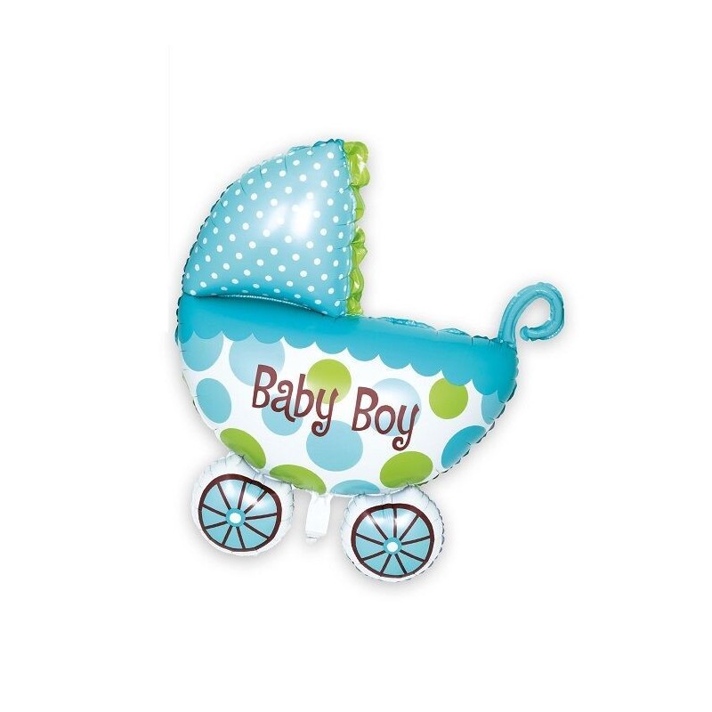 Globo carrito bebe azul 110x90 cm
