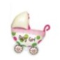 Globo carrito bebe rosa 110x90 cm