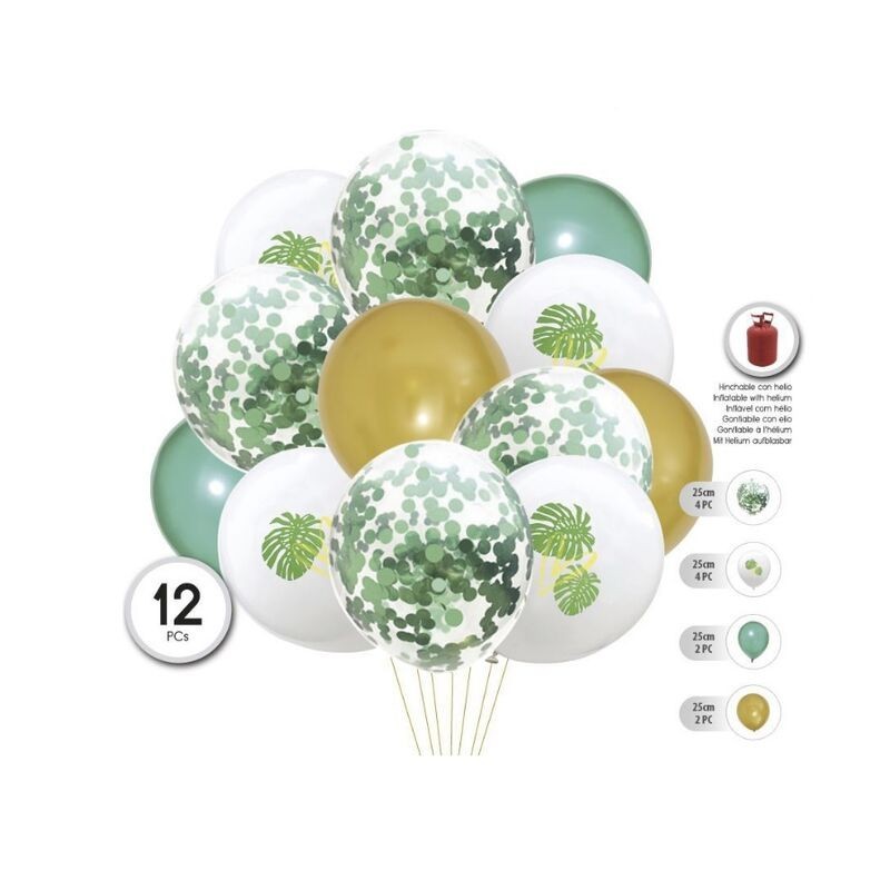 Globos tropicales 12 uds 25 cm
