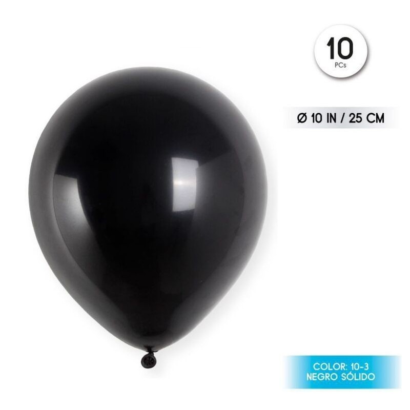 Globos negros baratos 10 uds 25 cm