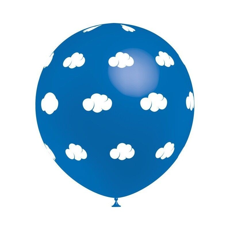 Globos azul nubes blancas 8 uds 30 cm