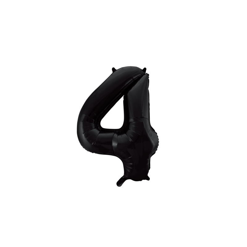 Globo helio numero 4 negro 86 cm foil