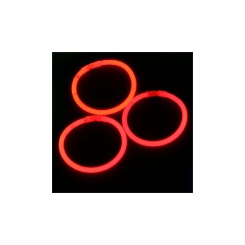 Pulseras glow 100 uds rojas unicolor brillan en la oscuridad