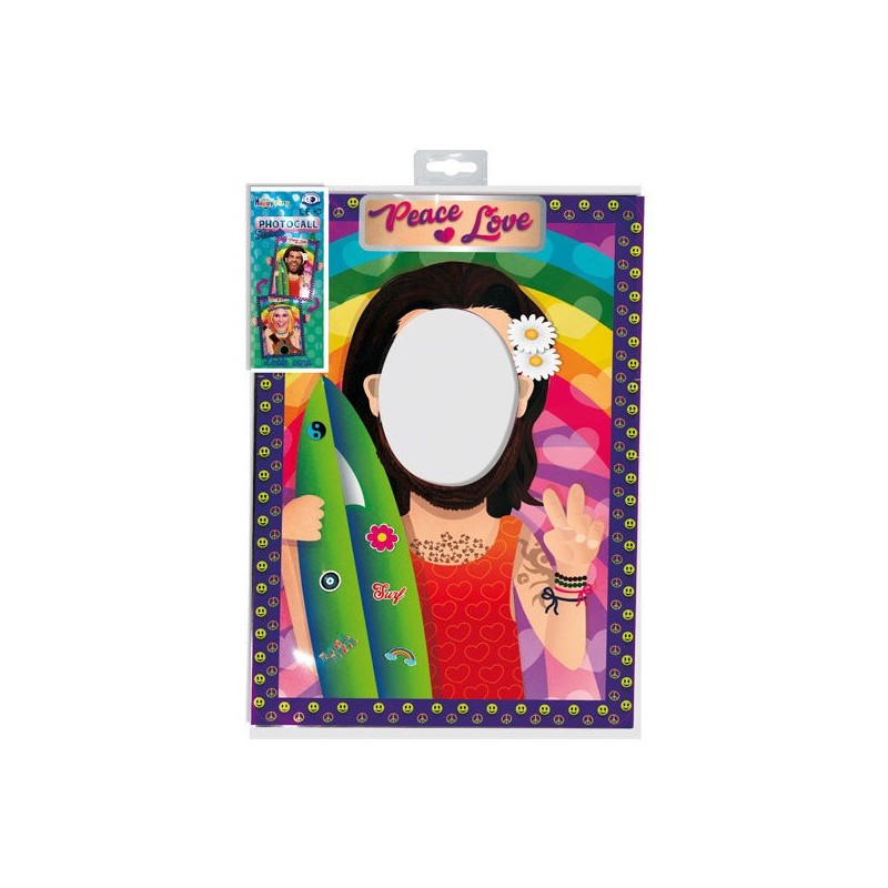 Photocall Hippies meter la cabeza carton reversible