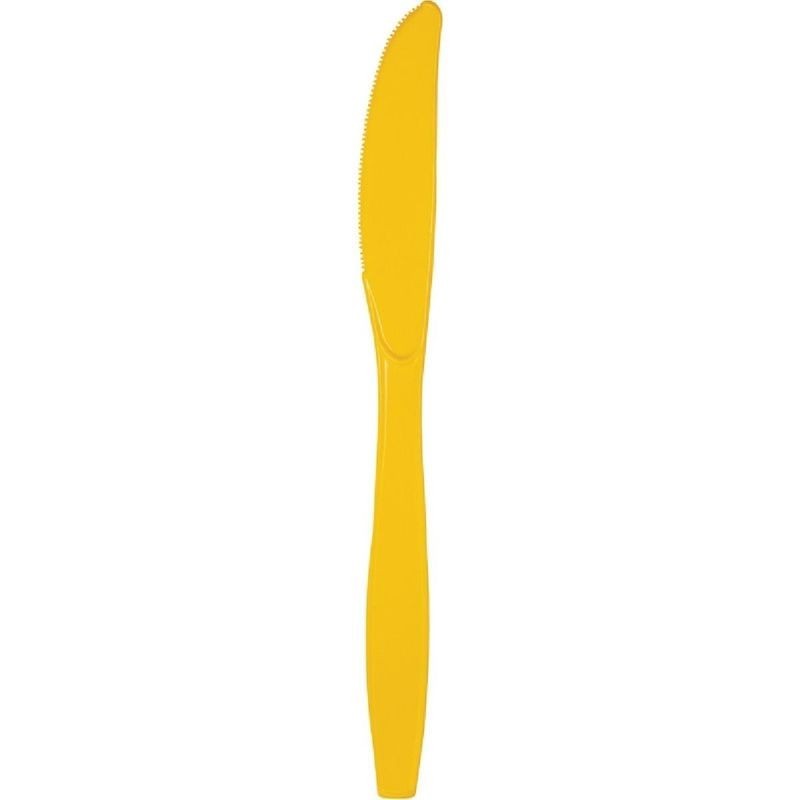 Cuchillo amarillo plastico 15 uds grande
