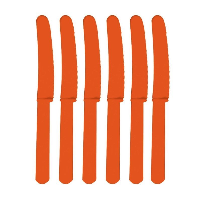 Cuchillos naranjas plastico 10 uds