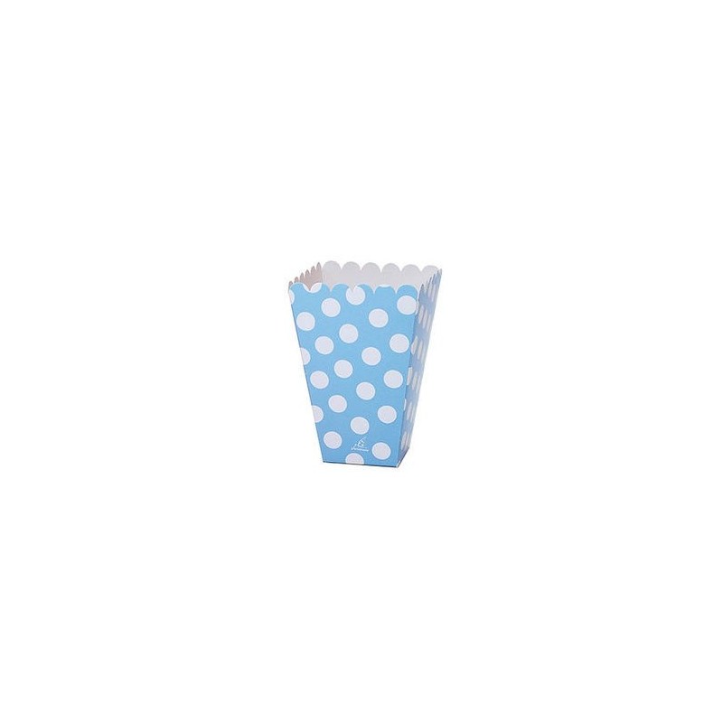 Cajitas azules lunares blancos decoraciones mesas 6 uds