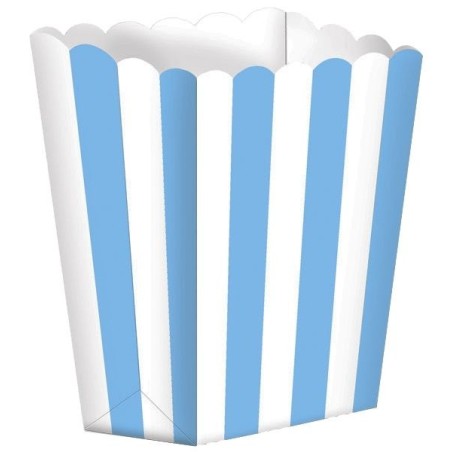 Caja palomitas rayas blancas y azul 5 uds 13 cm