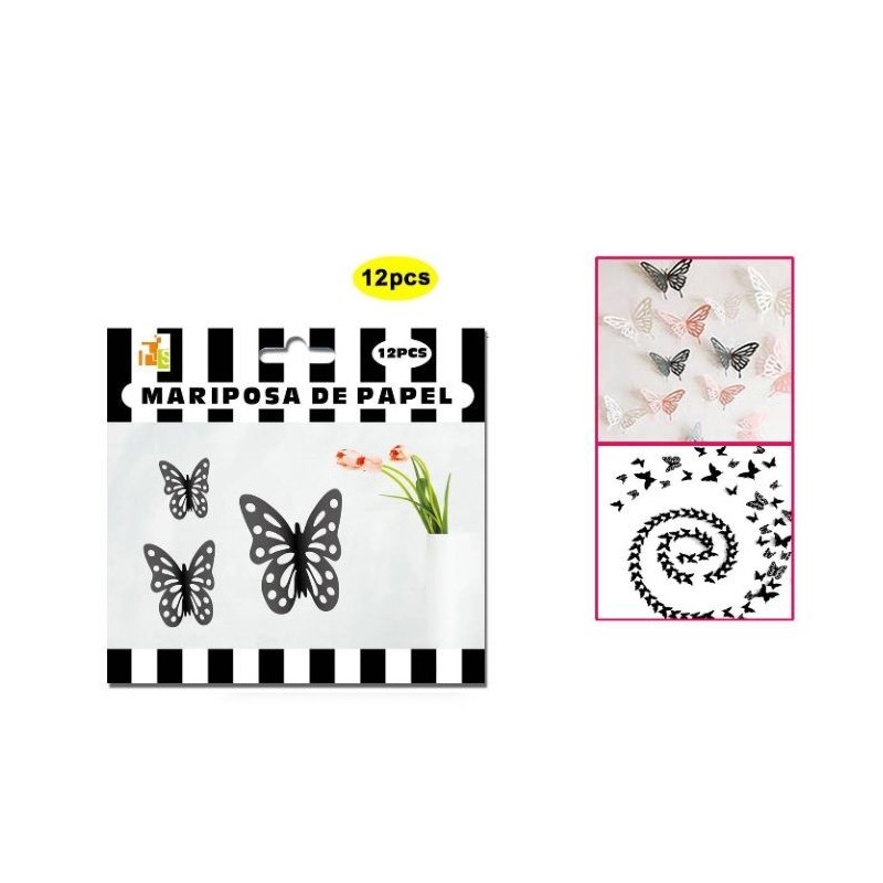 Mariposas rojas papel 12 uds