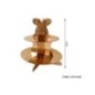 Soporte cupcakes dorado 25 cm