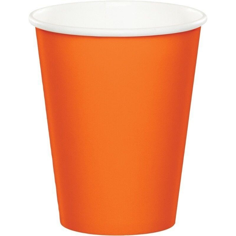 Vasos Naranjas carton 8 uds