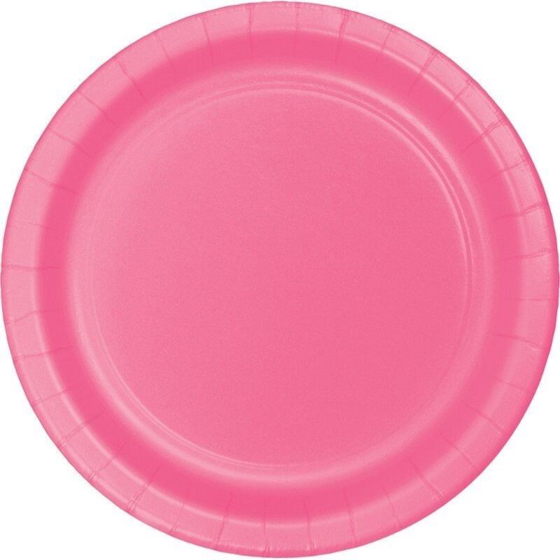 Platos rosa Fucsia 8 uds 23 cm carton