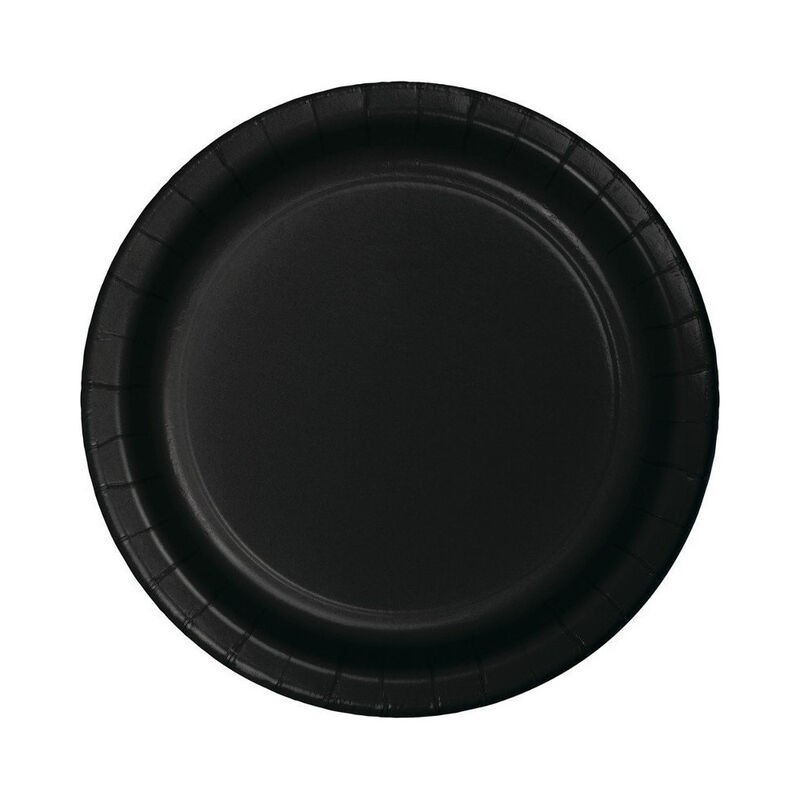 Platos negros carton 8 uds 23 cm