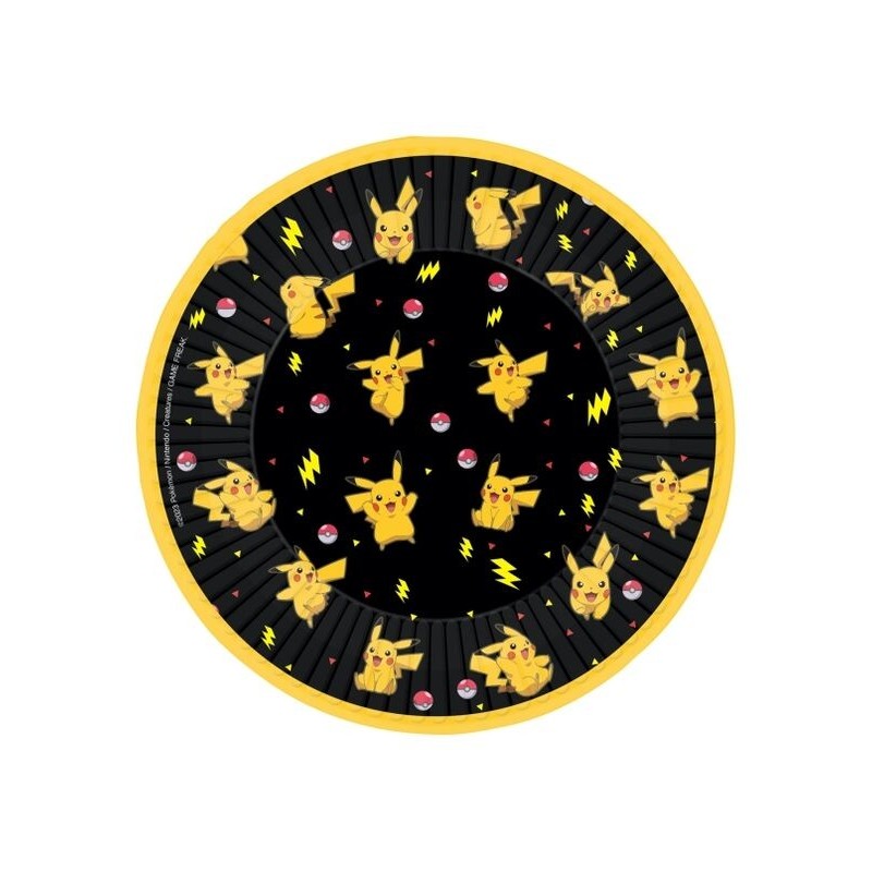 Platos Pokemon Pikachu cumpleaños 8 uds 18 cm