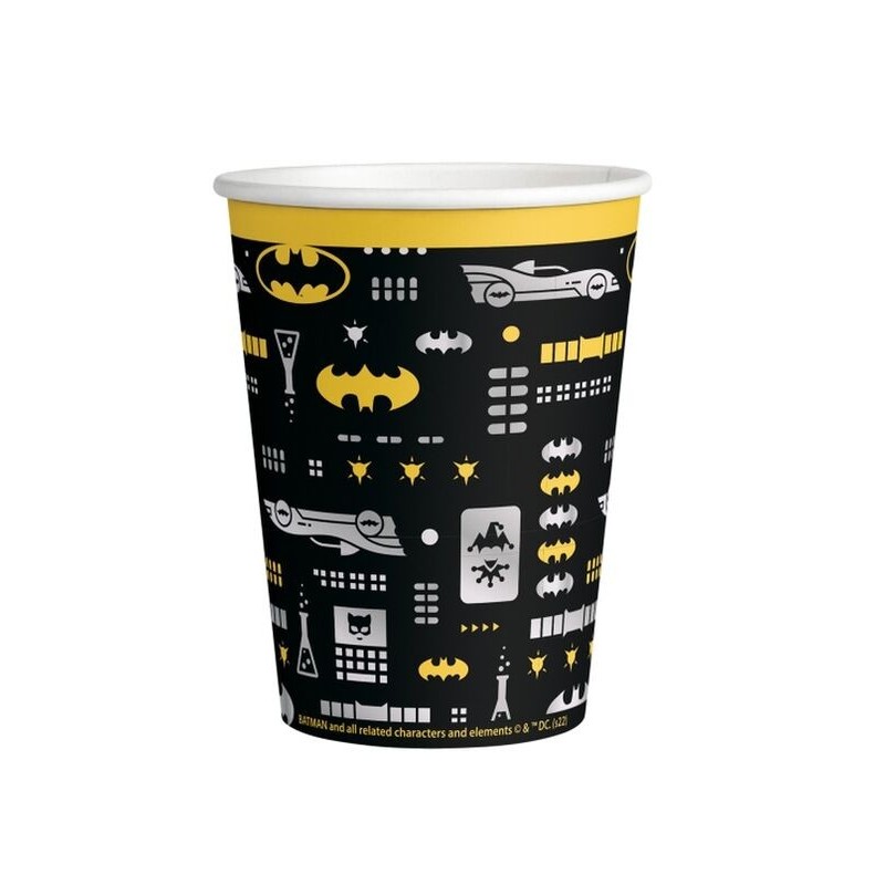 Vasos Batman cumpleaños 8 uds