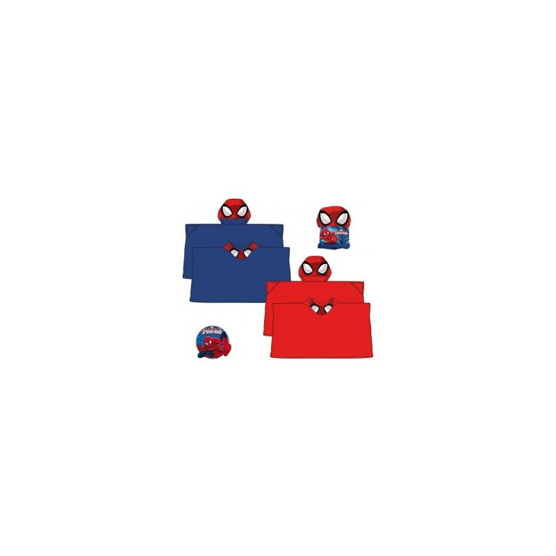 Manta coralina con capucha spiderman roja
