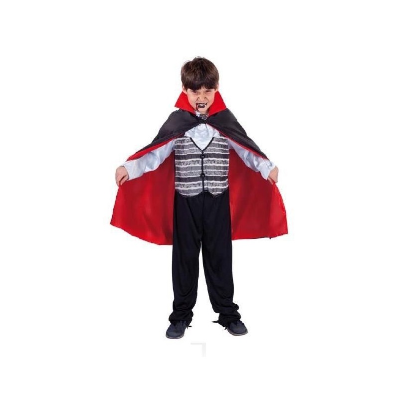 Capa dracula negra con forro rojo infantil