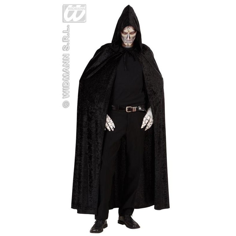 Capa negra con capucha  de terciopelo