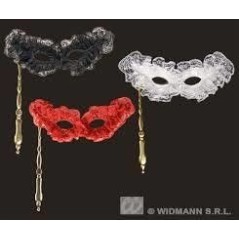 Antifaz papillon con encaje y palo 6473P 8003558647309