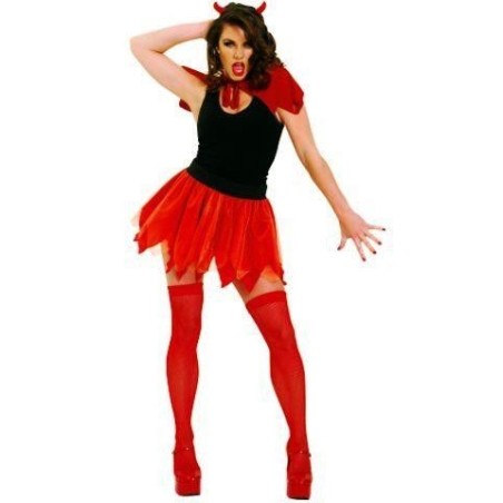 Conjunto diablesa falda tutu capa y diadema cuernos 880869 883028086900