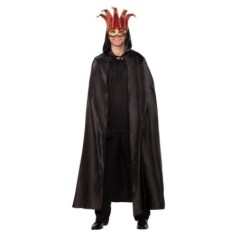 capa negra con capucha veneciana o halloween adult