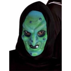 mascara bruja con capucha halloween