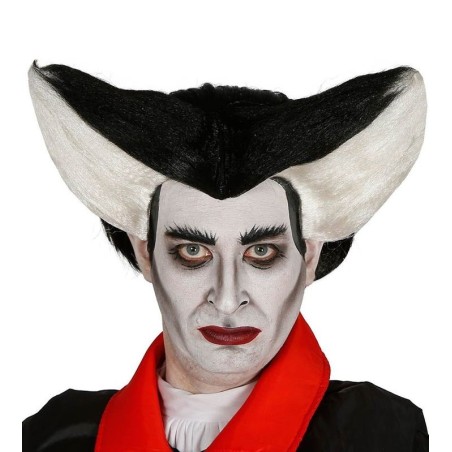 peluca vampiro negra y blanc